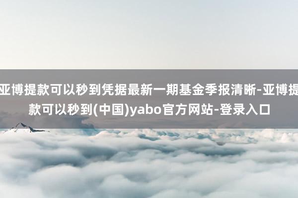 亚博提款可以秒到凭据最新一期基金季报清晰-亚博提款可以秒到(中国)yabo官方网站-登录入口