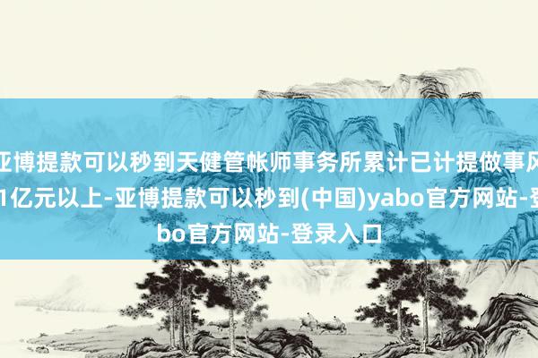 亚博提款可以秒到天健管帐师事务所累计已计提做事风险基金 1亿元以上-亚博提款可以秒到(中国)yabo官方网站-登录入口