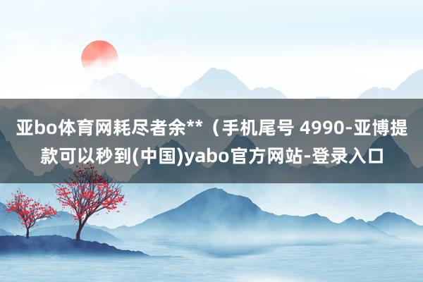 亚bo体育网耗尽者余**（手机尾号 4990-亚博提款可以秒到(中国)yabo官方网站-登录入口