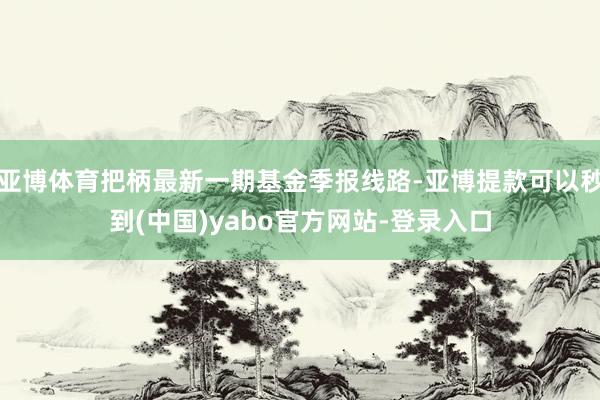 亚博体育把柄最新一期基金季报线路-亚博提款可以秒到(中国)yabo官方网站-登录入口