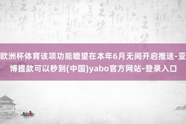 欧洲杯体育该项功能瞻望在本年6月无间开启推送-亚博提款可以秒到(中国)yabo官方网站-登录入口