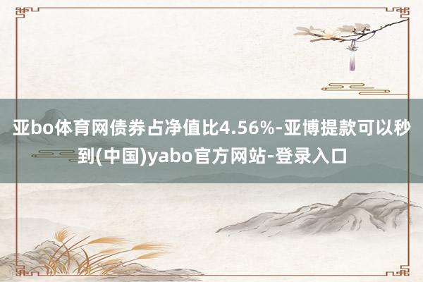 亚bo体育网债券占净值比4.56%-亚博提款可以秒到(中国)yabo官方网站-登录入口