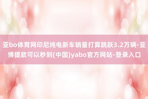 亚bo体育网印尼纯电新车销量打算跳跃3.2万辆-亚博提款可以秒到(中国)yabo官方网站-登录入口