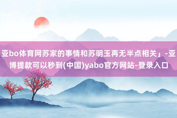 亚bo体育网苏家的事情和苏明玉再无半点相关」-亚博提款可以秒到(中国)yabo官方网站-登录入口