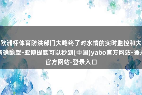 欧洲杯体育防洪部门大略终了对水情的实时监控和大水的精确瞻望-亚博提款可以秒到(中国)yabo官方网站-登录入口