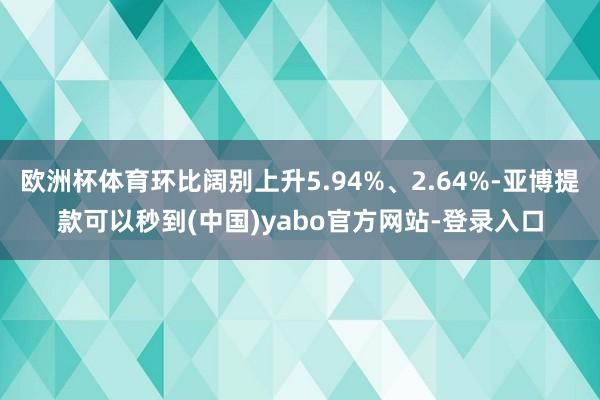 欧洲杯体育环比阔别上升5.94%、2.64%-亚博提款可以秒到(中国)yabo官方网站-登录入口