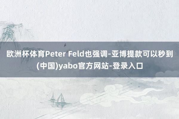 欧洲杯体育Peter Feld也强调-亚博提款可以秒到(中国)yabo官方网站-登录入口