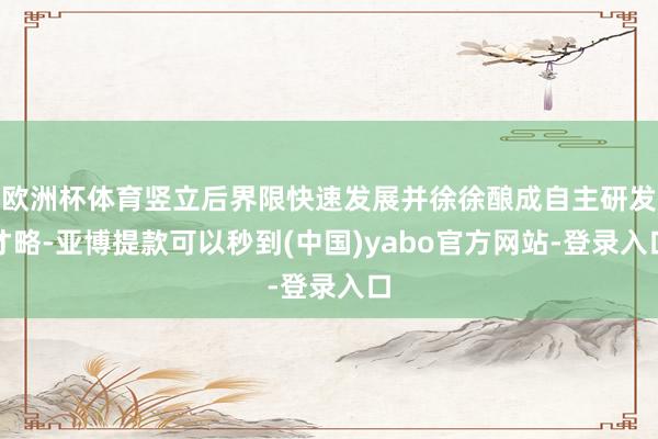 欧洲杯体育竖立后界限快速发展并徐徐酿成自主研发才略-亚博提款可以秒到(中国)yabo官方网站-登录入口
