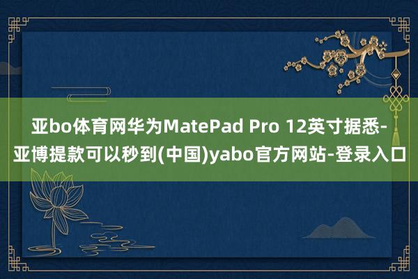 亚bo体育网华为MatePad Pro 12英寸据悉-亚博提款可以秒到(中国)yabo官方网站-登录入口
